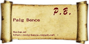 Palg Bence névjegykártya